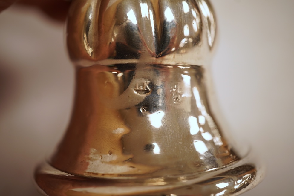 A 19th century Austro-Hungarian small white metal table bell, date 1856? 96mm, 77 grams.